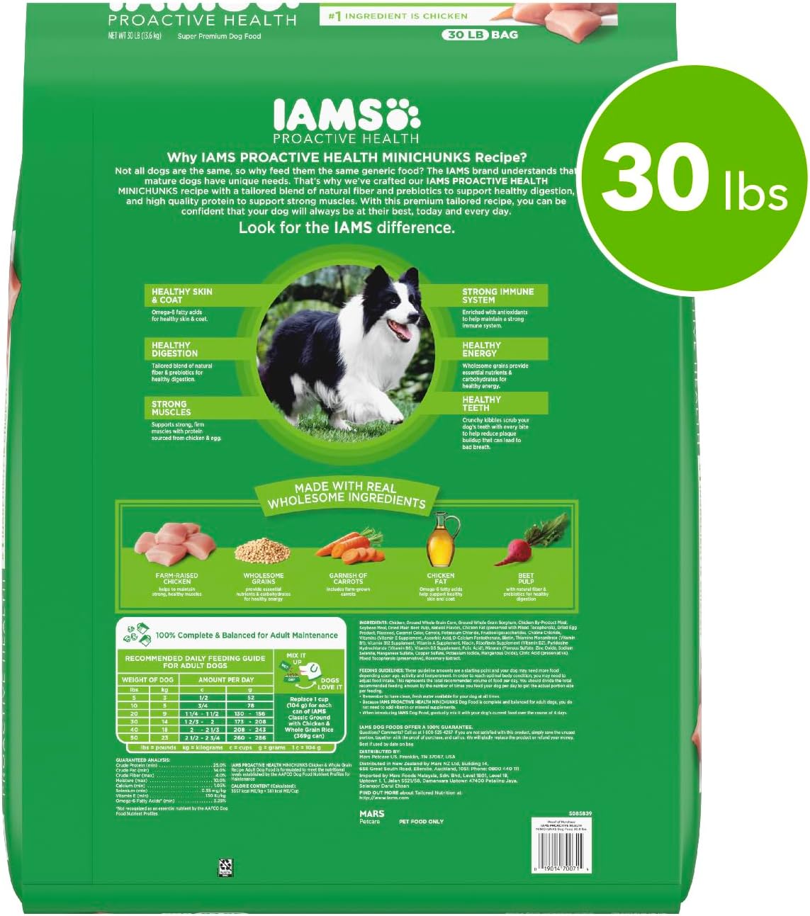 IAMS Proactive Health Minichunks Adult Dry Dog Food with Real Chicken, 30 lb. Bag1