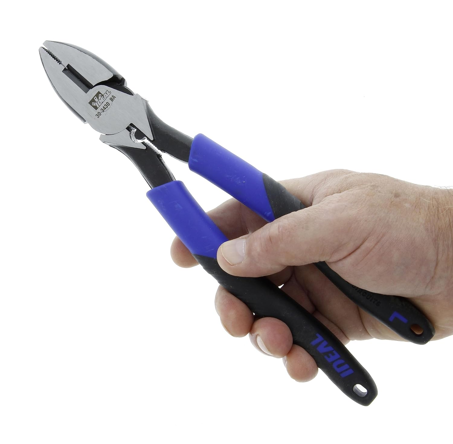 IDEAL Electrical 30-3430 Smart-Grip - 9.5 in., Linesman Plier with New England Nose, Crimping Die, Fish Tape Puller13