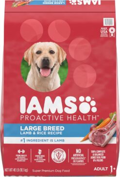 Iams Large Breed Adult Dry Dog Food Lamb & Rice Recipe, 40 lb. Bag