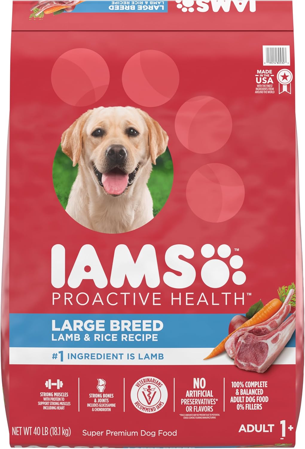 Iams Large Breed Adult Dry Dog Food Lamb & Rice Recipe, 40 lb. Bag Iams Large Breed Adult Dry Dog Food Lamb & Rice Recipe, 40 lb. Bag