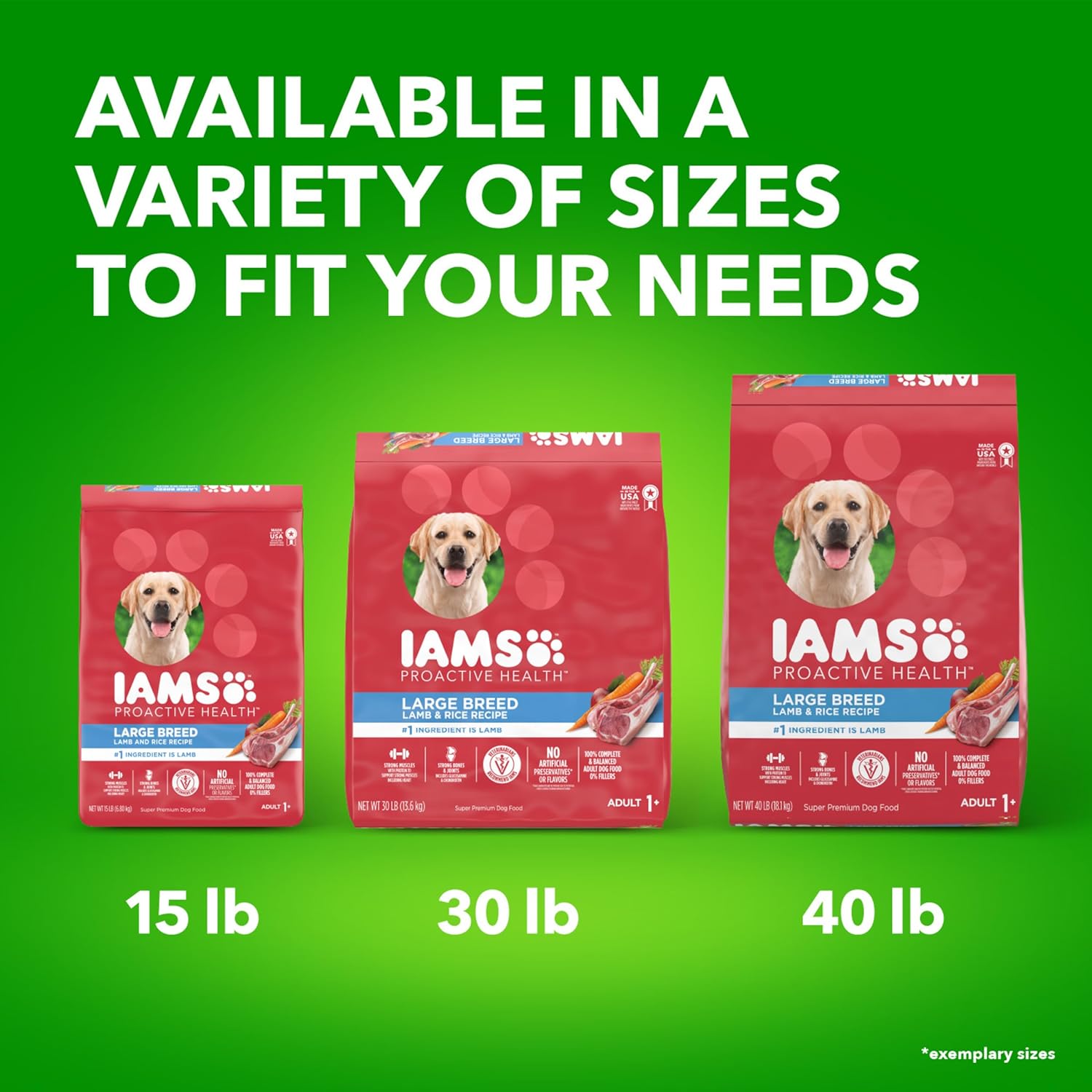 Iams Large Breed Adult Dry Dog Food Lamb & Rice Recipe, 40 lb. Bag12