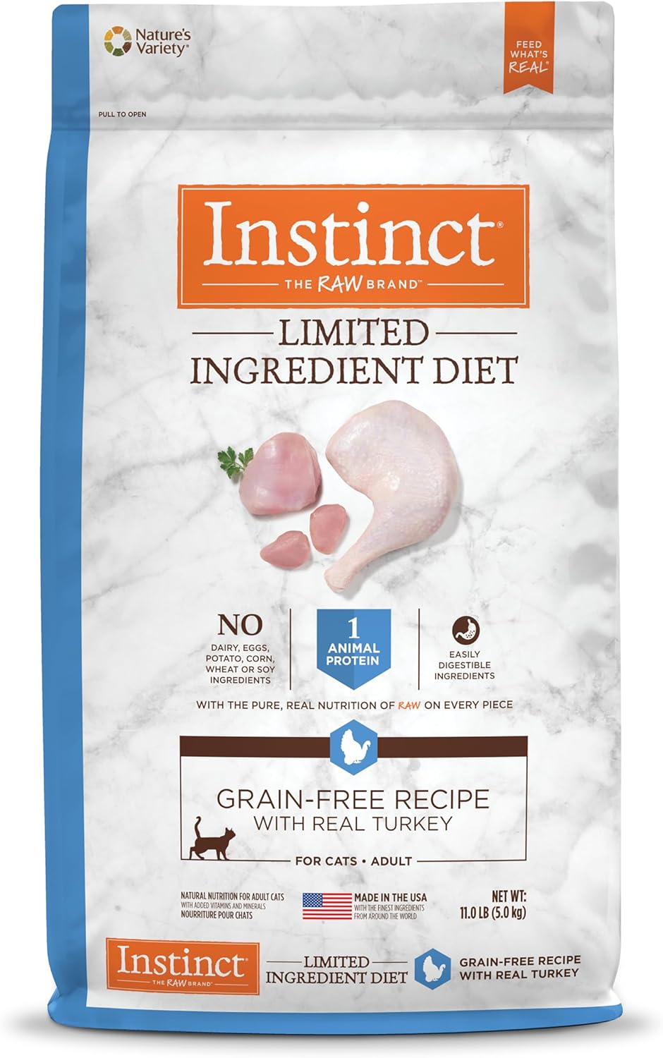 Instinct Limited Ingredient Diet, Natural Dry Cat Food, Grain Free Recipe - Real Turkey, 11 lb. Bag Instinct Limited Ingredient Diet, Natural Dry Cat Food, Grain Free Recipe - Real Turkey, 11 lb. Bag