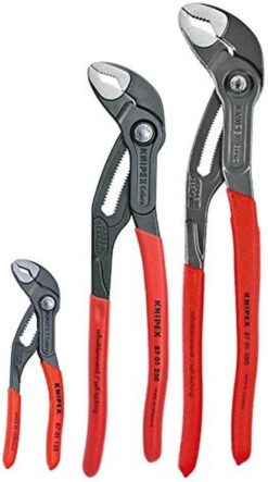 KNIPEX Tools - 3 Piece Cobra Set With Keeper Pouch (87 01 125, 87 01 250, 87 01 300, 9K 00 90 12 US) (9K0080122US)