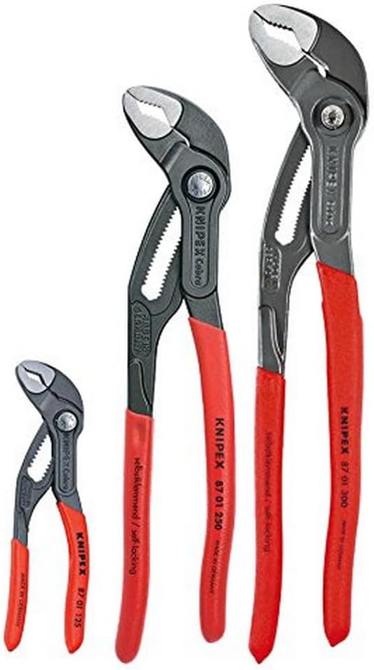 KNIPEX Tools - 3 Piece Cobra Set With Keeper Pouch (87 01 125, 87 01 250, 87 01 300, 9K 00 90 12 US) (9K0080122US) KNIPEX Tools - 3 Piece Cobra Set With Keeper Pouch (87 01 125, 87 01 250, 87 01 300, 9K 00 90 12 US) (9K0080122US)