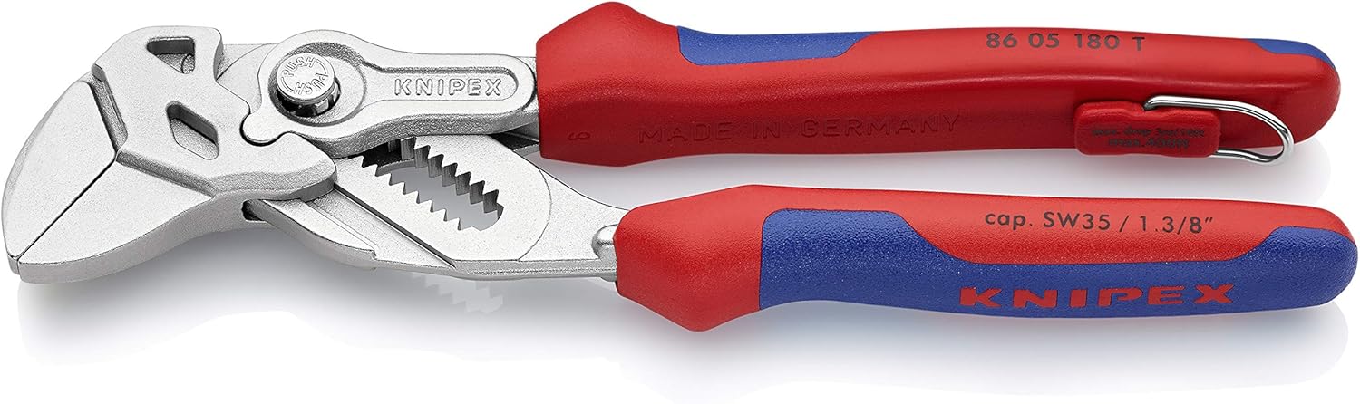 KNIPEX Tools - Pliers Wrench, Multi-Component, Tethered Attachment (8605180TBKA) KNIPEX Tools - Pliers Wrench, Multi-Component, Tethered Attachment (8605180TBKA)