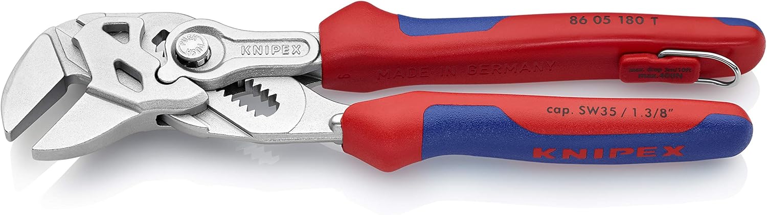 KNIPEX Tools - Pliers Wrench, Multi-Component, Tethered Attachment (8605180TBKA)1