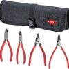 Knipex 9K 00 19 54 US 90° Circlip Snap-Ring Pliers Set in Pouch (4 Piece)