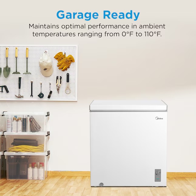 Midea 7-Cu. Feet Garage Ready Manual Defrost Chest Freezer Convertible to Refrigerator ( White ) MRC07M5CWW5_11zon