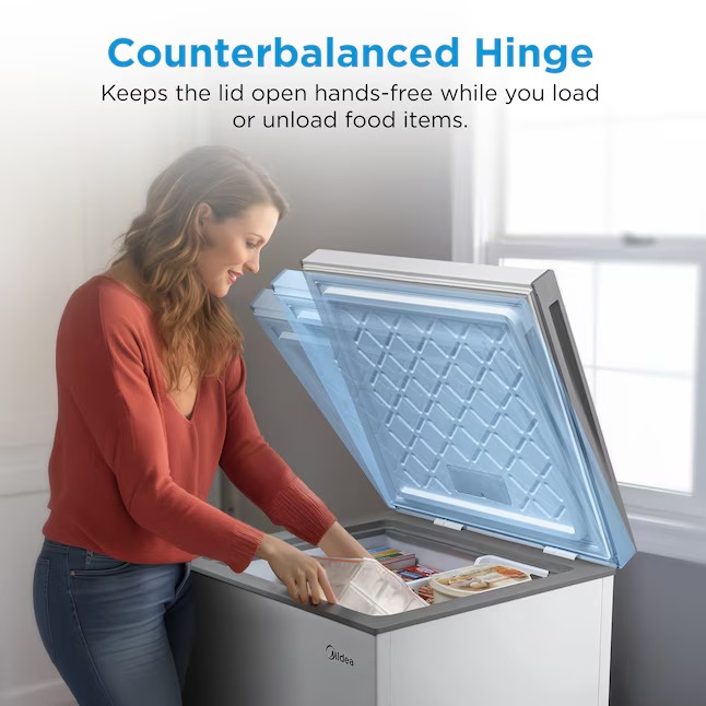 Midea 7-Cu. Feet Garage Ready Manual Defrost Chest Freezer Convertible to Refrigerator ( White ) MRC07M5CWW6_11zon