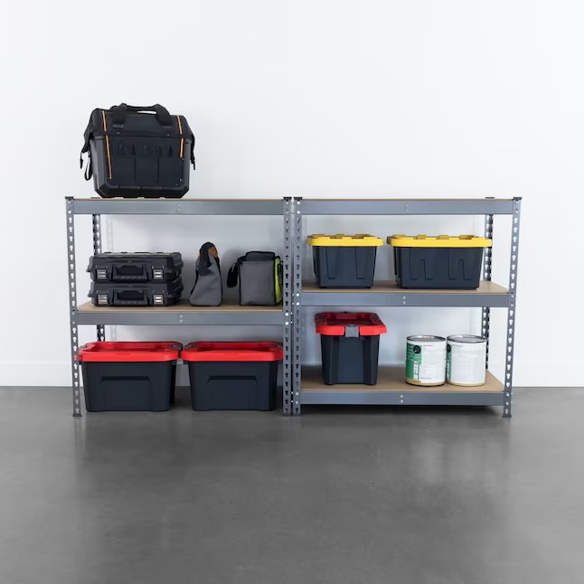 MonsterRax Steel Heavy Duty 5-Tier Utility Shelving Unit (36-in W x 18-in D x 72-in H) Gray, (300-lb Capacity Per Shelf)4_11zon