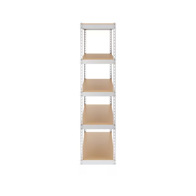 MonsterRax Steel Heavy Duty 5-Tier Utility Shelving Unit (48-in W x 18-in D x 72-in H) White, (300-lb Capacity Per Shelf)2_11zon