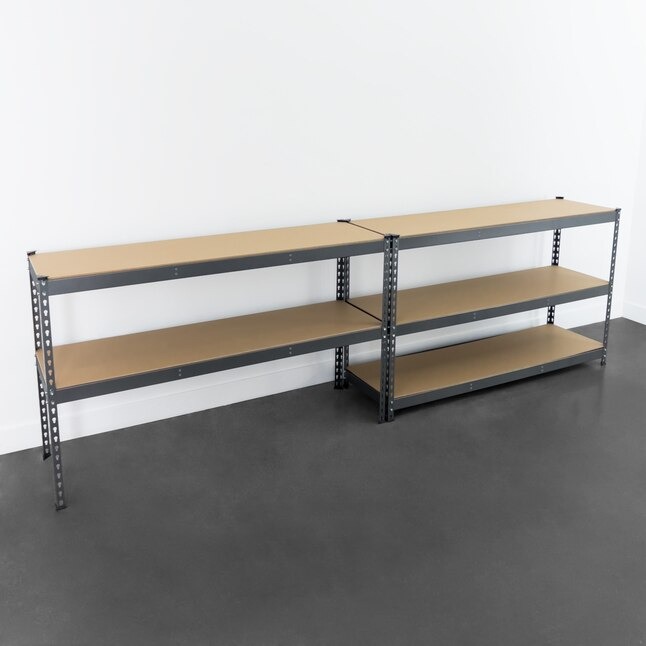 MonsterRax Steel Heavy Duty 5-Tier Utility Shelving Unit (60-in W x 18-in D x 72-in H), Gray, (300-lb Capacity Per Shelf)5_11zon