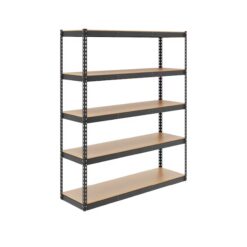 MonsterRax Steel Heavy Duty 5-Tier Utility Shelving Unit (60-in W x 18-in D x 72-in H), Gray, (300-lb Capacity Per Shelf)