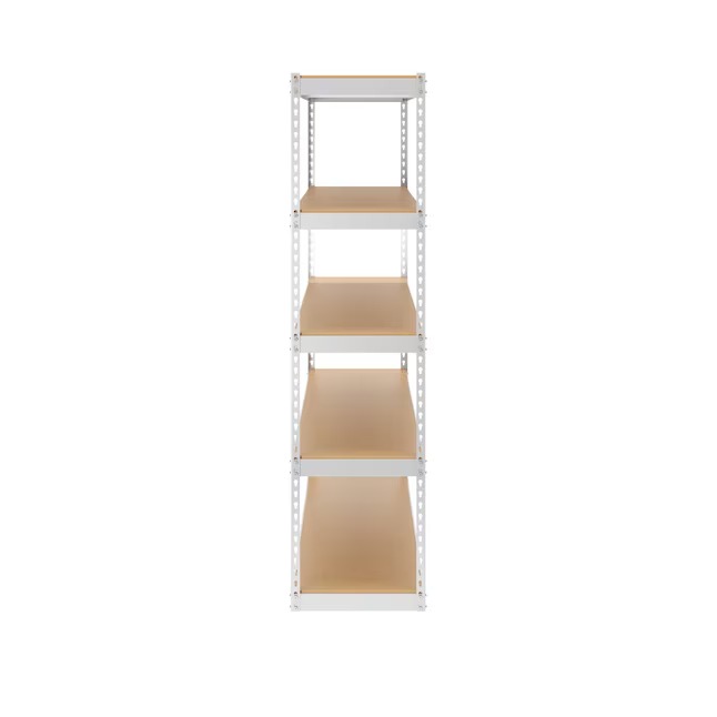 MonsterRax Steel Heavy Duty 5-Tier Utility Shelving Unit (60-in W x 18-in D x 72-in H) White, (300-lb Capacity Per Shelf)2_11zon