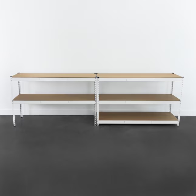 MonsterRax Steel Heavy Duty 5-Tier Utility Shelving Unit (60-in W x 18-in D x 72-in H) White, (300-lb Capacity Per Shelf)5_11zon