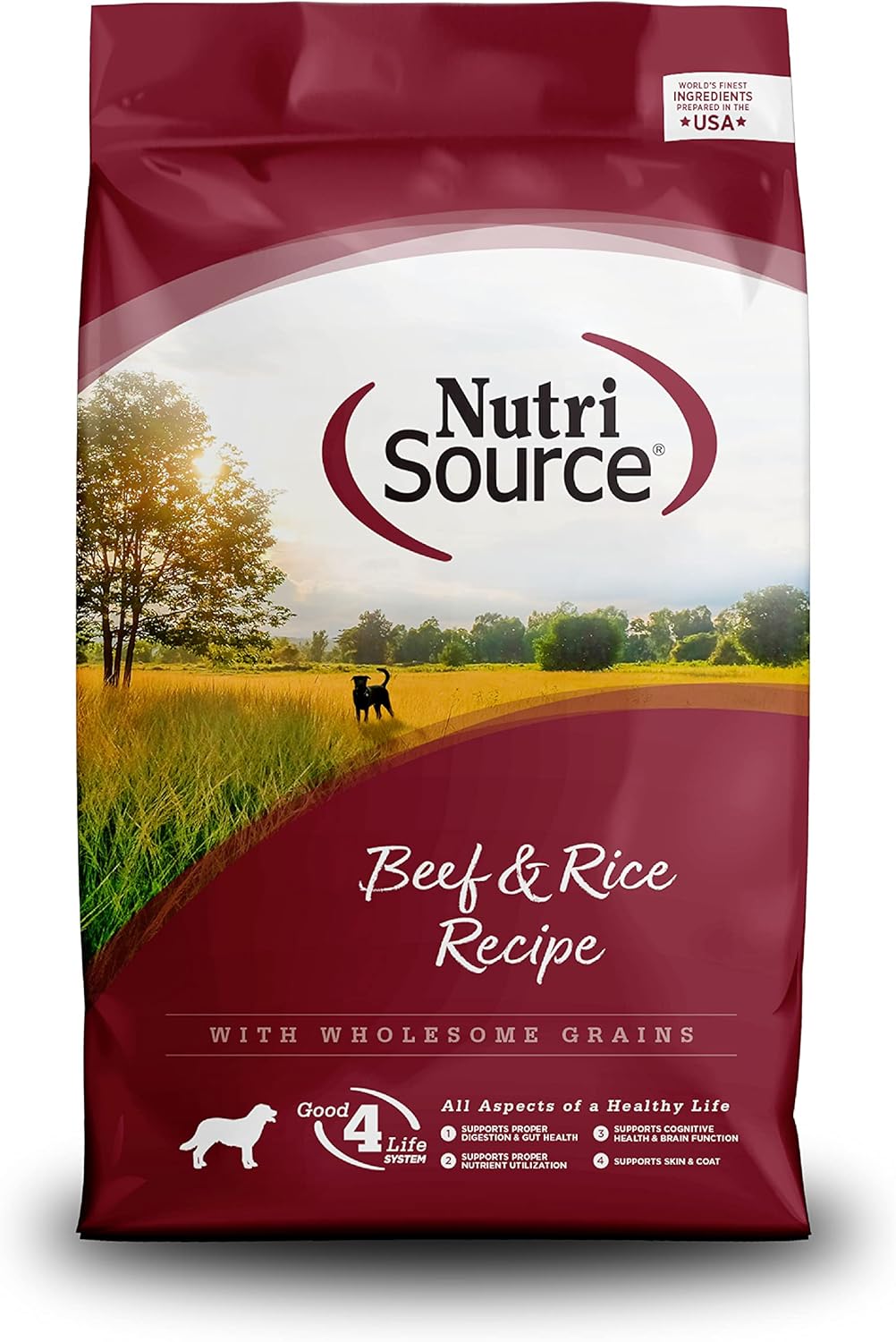 NutriSource Dog Food, Made with Beef and Brown Rice, with Wholesome Grains, 15LB, Dry Dog Food NutriSource Dog Food, Made with Beef and Brown Rice, with Wholesome Grains, 15LB, Dry Dog Food
