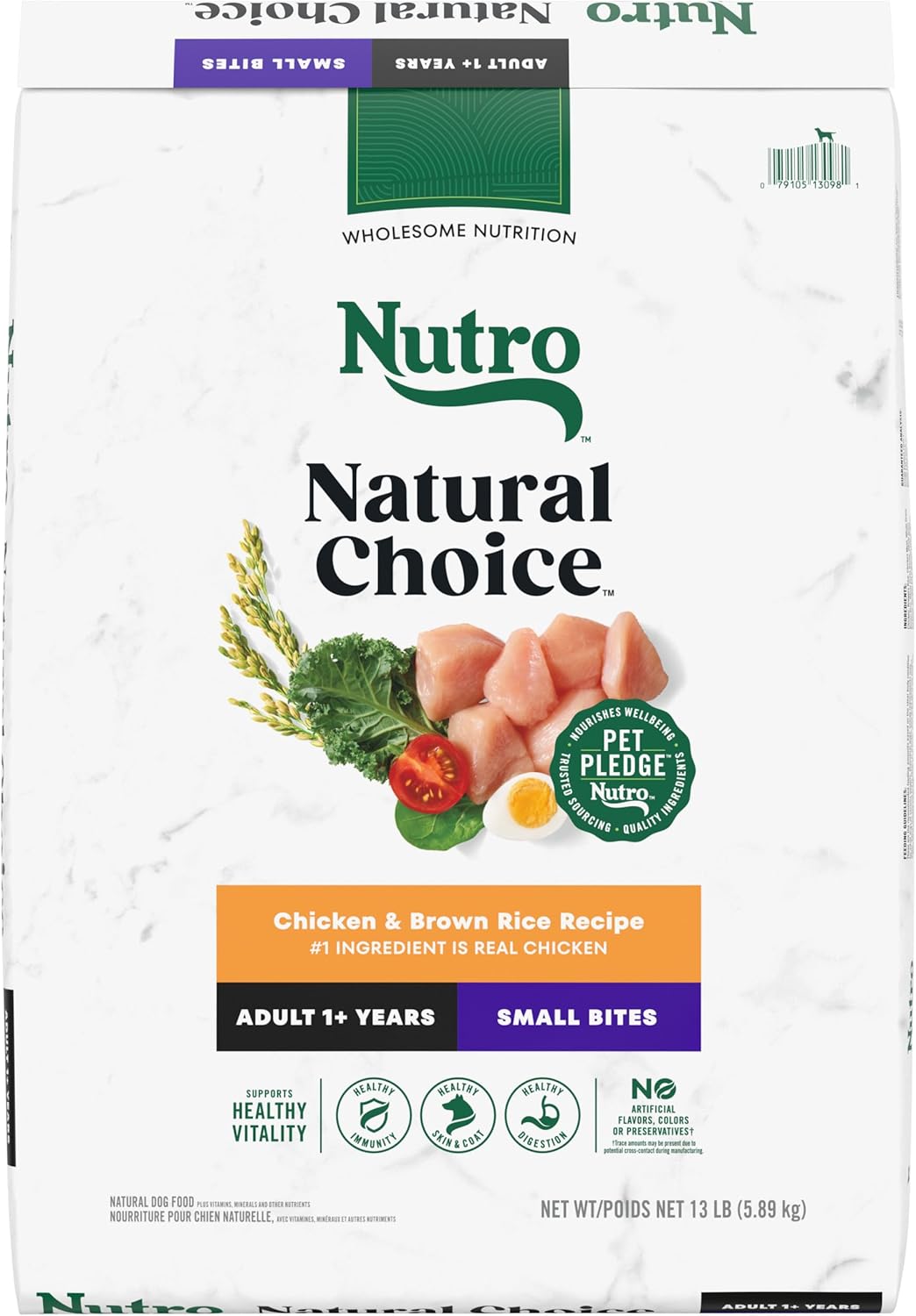 Nutro Natural Choice Small Bites Adult Dry Dog Food, Chicken and Brown Rice Recipe, 13 lbs. Nutro Natural Choice Small Bites Adult Dry Dog Food, Chicken and Brown Rice Recipe, 13 lbs.