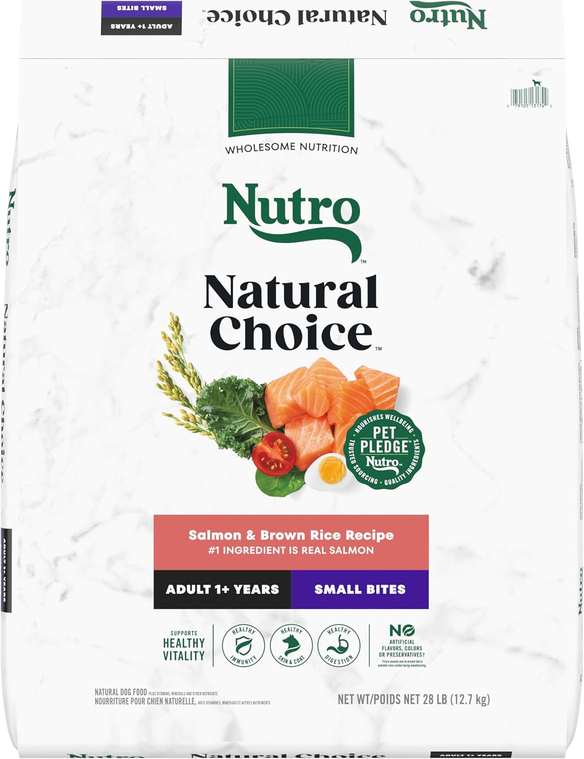 Nutro Natural Choice Small Bites Adult Dry Dog Food, Salmon & Brown Rice Recipe, 28 lb. Bag Nutro Natural Choice Small Bites Adult Dry Dog Food, Salmon & Brown Rice Recipe, 28 lb. Bag