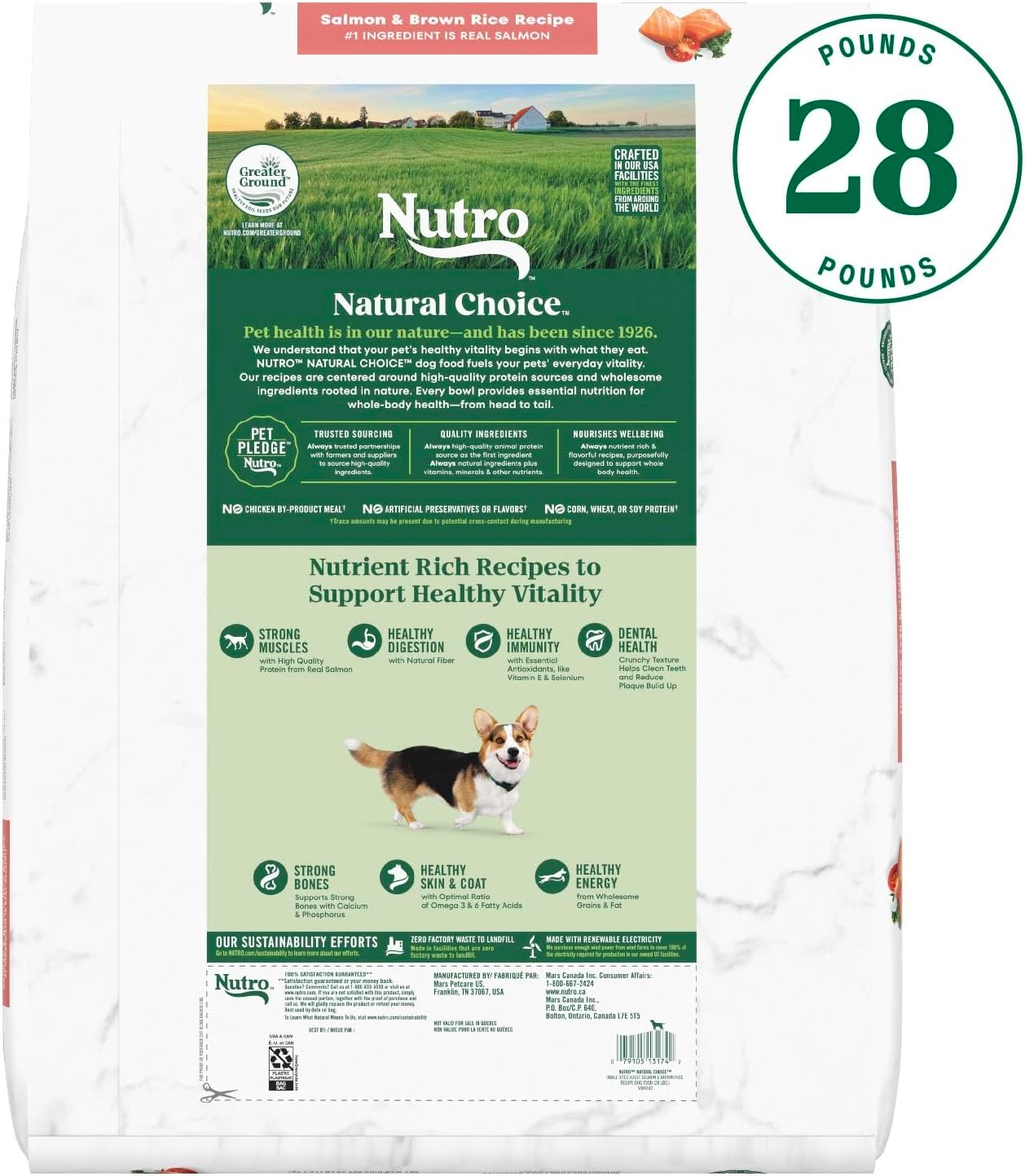 Nutro Natural Choice Small Bites Adult Dry Dog Food, Salmon & Brown Rice Recipe, 28 lb. Bag1