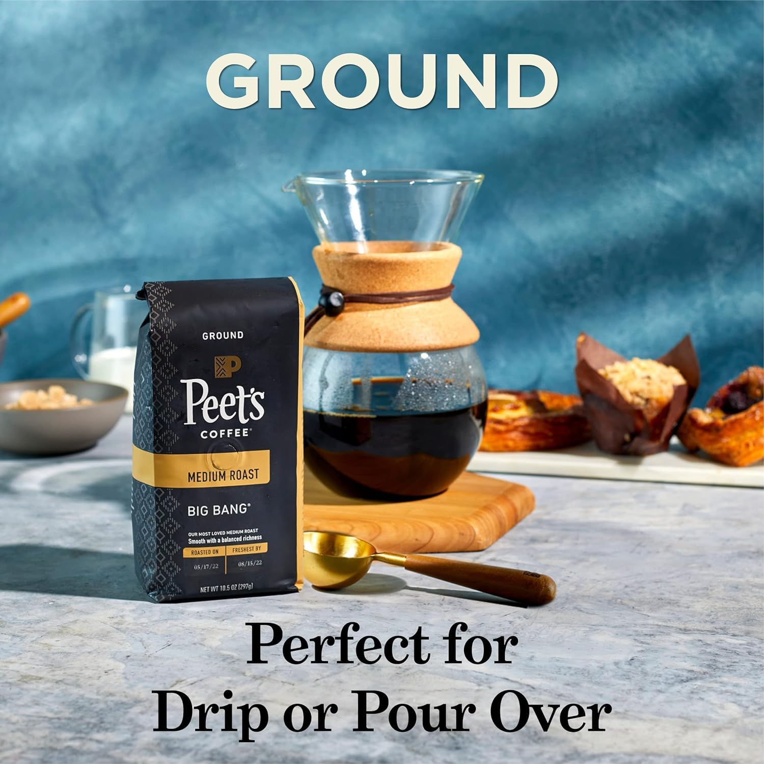 Peet's Coffee, Medium Roast Ground Coffee - Café Domingo 63 Ounces (6 Bags of 10.5 Ounces) 6