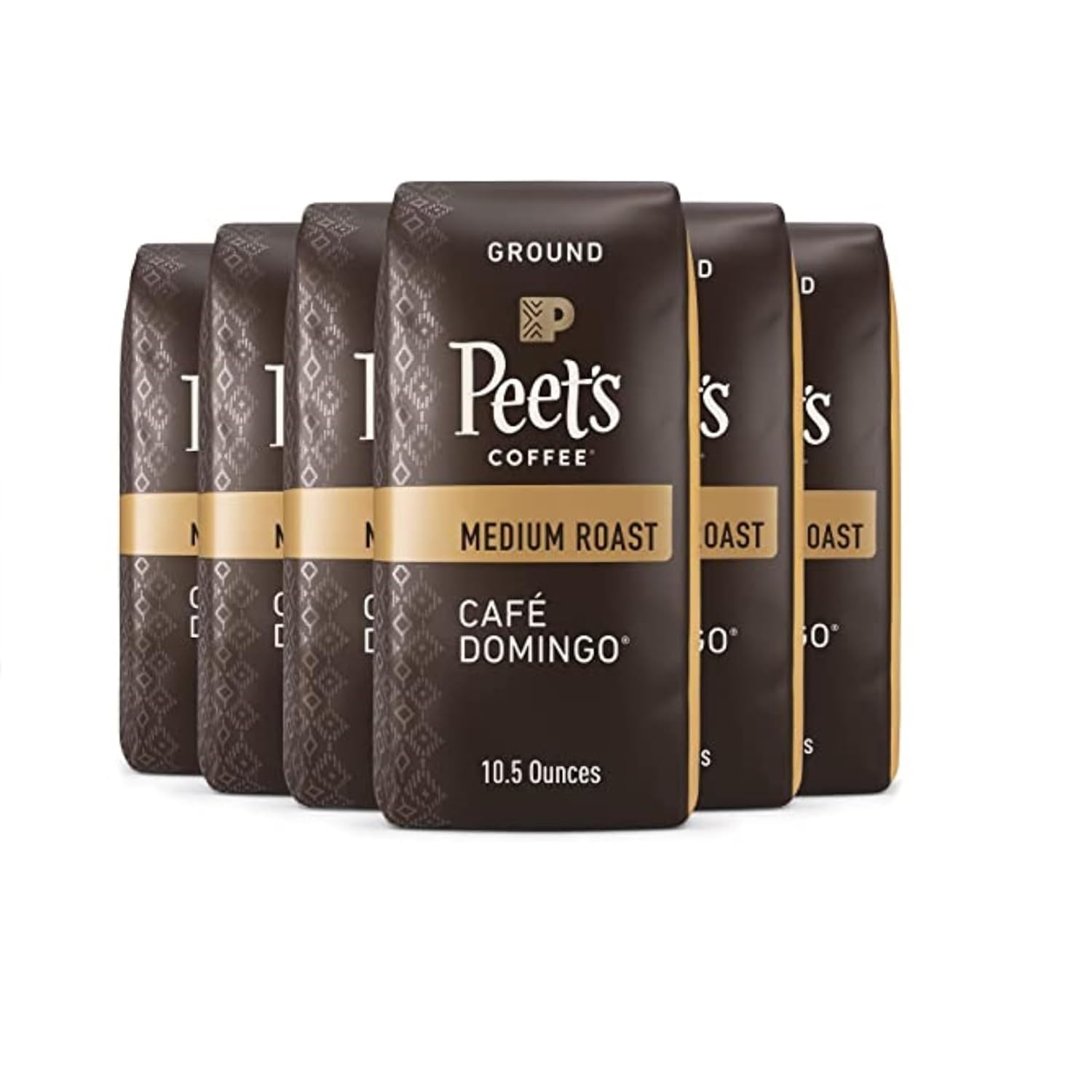 Peet's Coffee, Medium Roast Ground Coffee - Café Domingo 63 Ounces (6 Bags of 10.5 Ounces) Peet's Coffee, Medium Roast Ground Coffee - Café Domingo 63 Ounces (6 Bags of 10.5 Ounces)