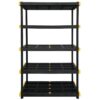 Project Source Commander Plastic Heavy Duty 5-Tier Utility Shelving Unit (48-in W x 20-in D x 72-in H), Black, (200-lb Capacity Per Shelf)