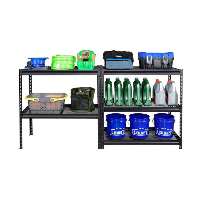 Project Source Metal Heavy Duty 5-Tier Utility Shelving Unit (36-in W x 18-in D x 72-in H), Black, (1000-lb Capacity Per Shelf)154_11zon