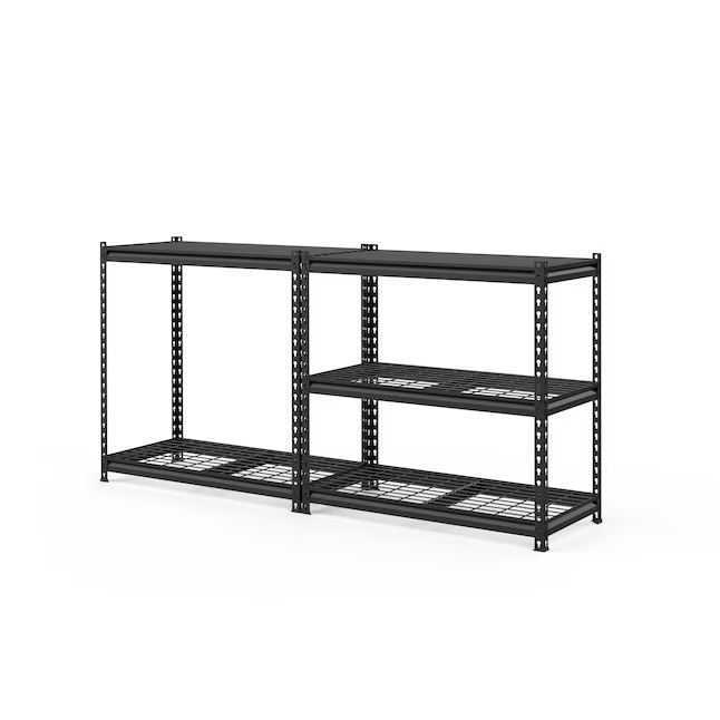 Project Source Metal Heavy Duty 5-Tier Utility Shelving Unit (36-in W x 18-in D x 72-in H), Black, (1000-lb Capacity Per Shelf)3_11zon