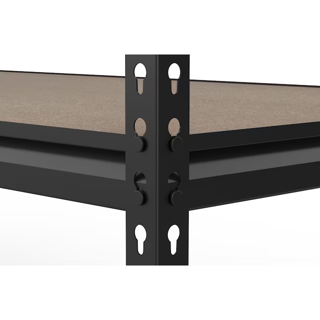 Project Source Particleboard Heavy Duty 5-Tier Utility Shelving Unit (48-in W x 24-in D x 72-in H), Black, (800-lb Capacity Per Shelf)13_11zon