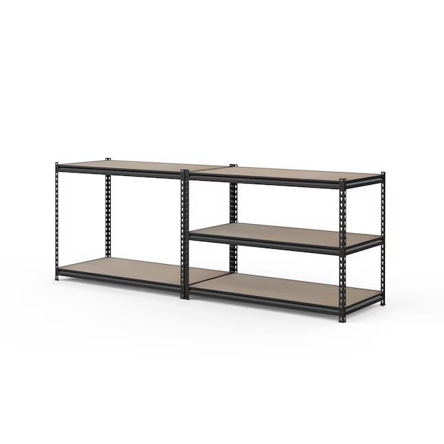 Project Source Particleboard Heavy Duty 5-Tier Utility Shelving Unit (48-in W x 24-in D x 72-in H), Black, (800-lb Capacity Per Shelf)4_11zon