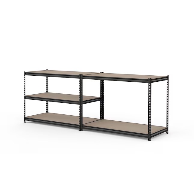 Project Source Particleboard Heavy Duty 5-Tier Utility Shelving Unit (48-in W x 24-in D x 72-in H), Black, (800-lb Capacity Per Shelf)5_11zon