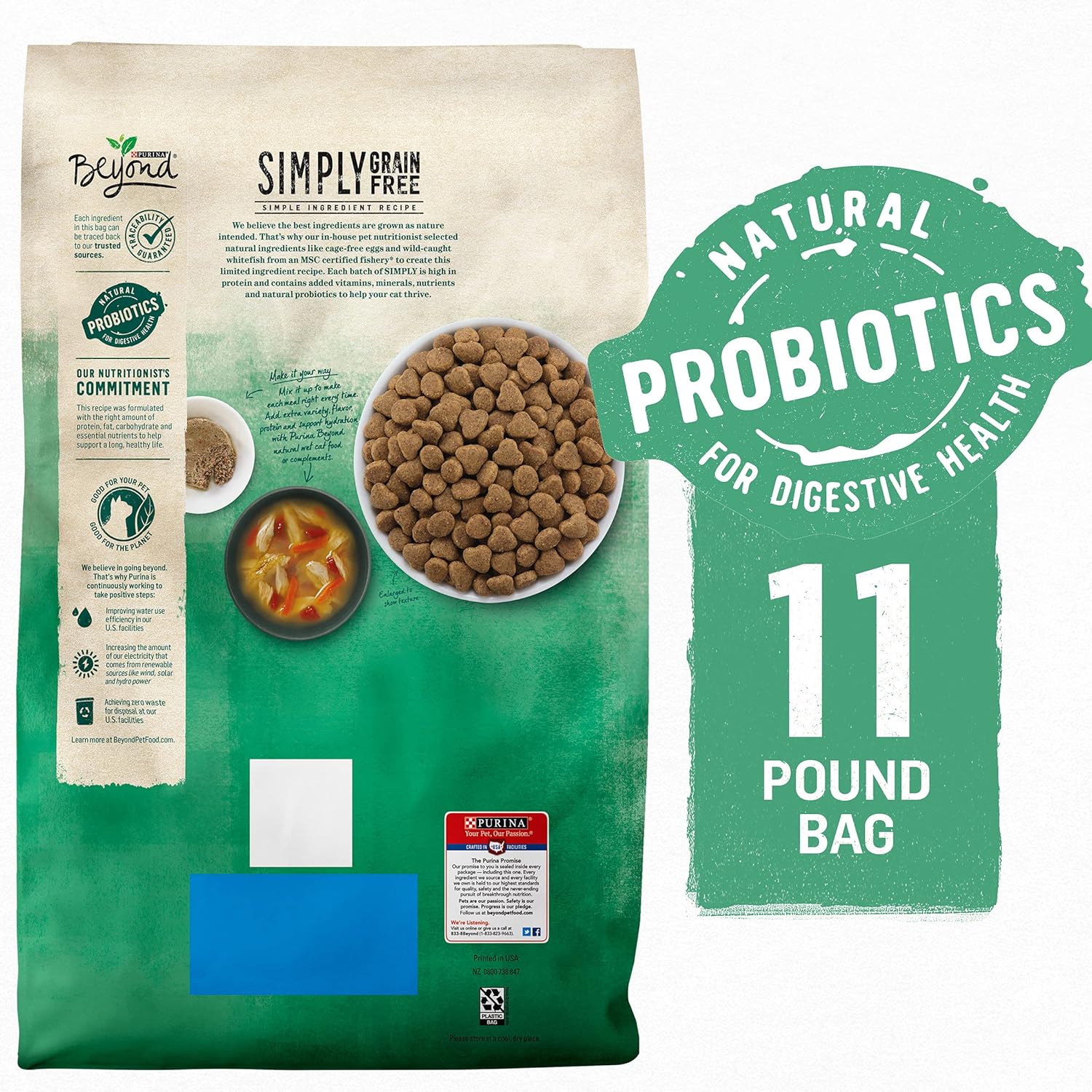 Purina Beyond Natural Grain Free Dry Cat Food Whitefish and Egg Recipe With Added Vitamins, Minerals and Nutrients - 11 lb. Bag5