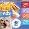Purina Friskies Wet Cat Food Variety Pack, Shreds with Beef, Turkey and Cheese Dinner, Chicken and Salmon Dinner, and with Ocean Whitefish and Tuna - 48 ct. Can