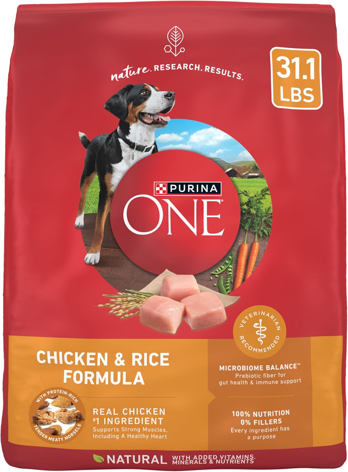 Purina ONE Chicken and Rice Formula Dry Dog Food - 31.1 lb. Bag Purina ONE Chicken and Rice Formula Dry Dog Food - 31.1 lb. Bag
