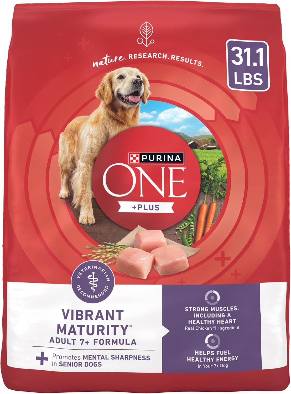 Purina ONE High Protein Dry Senior Dog Food Plus Vibrant Maturity Adult 7 Plus Formula - 31.1 lb. Bag Purina ONE High Protein Dry Senior Dog Food Plus Vibrant Maturity Adult 7 Plus Formula - 31.1 lb. Bag