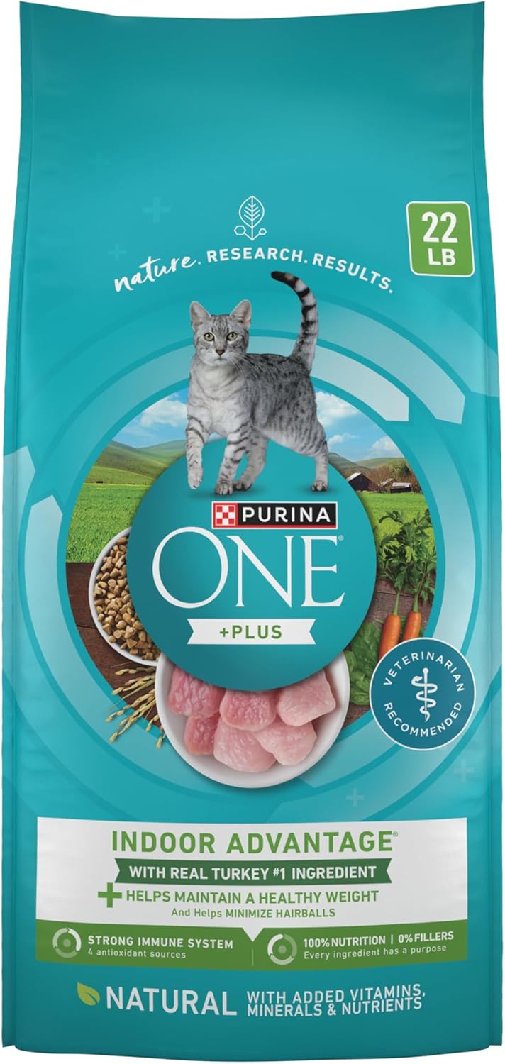 Purina ONE Natural, Low Fat, Weight Control, Indoor Dry Cat Food, +Plus Indoor Advantage - 22 lb. Bag Purina ONE Natural, Low Fat, Weight Control, Indoor Dry Cat Food, +Plus Indoor Advantage - 22 lb. Bag