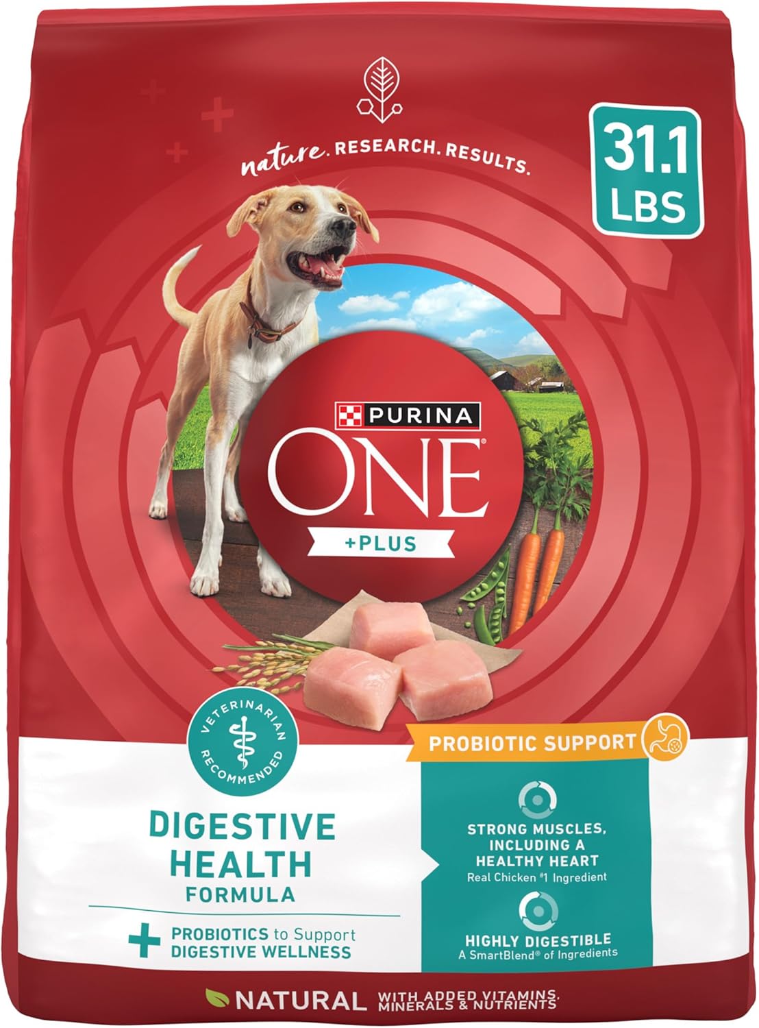 Purina One Plus Digestive Health Formula Dry Dog Food Natural with Added Vitamins, Minerals and Nutrients - 31.1 Lb. Bag Purina One Plus Digestive Health Formula Dry Dog Food Natural with Added Vitamins, Minerals and Nutrients - 31.1 Lb. Bag