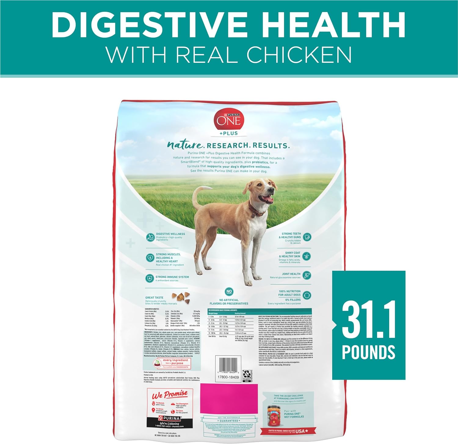 Purina One Plus Digestive Health Formula Dry Dog Food Natural with Added Vitamins, Minerals and Nutrients - 31.1 Lb. Bag6
