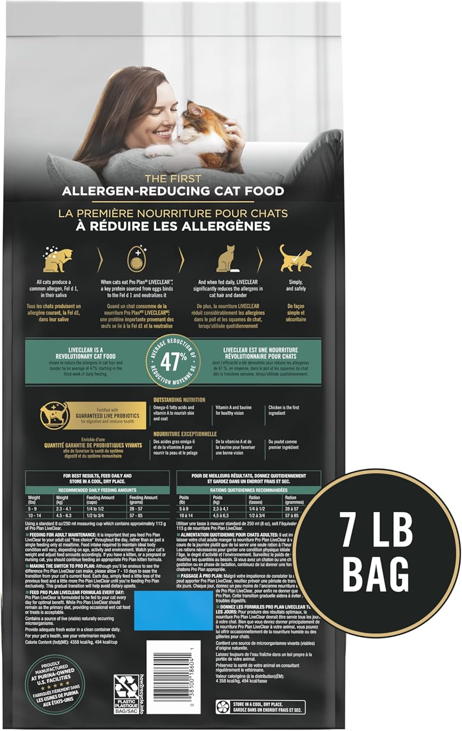 Purina Pro Plan Allergen Reducing, High Protein Cat Food, LIVECLEAR Chicken and Rice Formula - 7 lb. Bag5