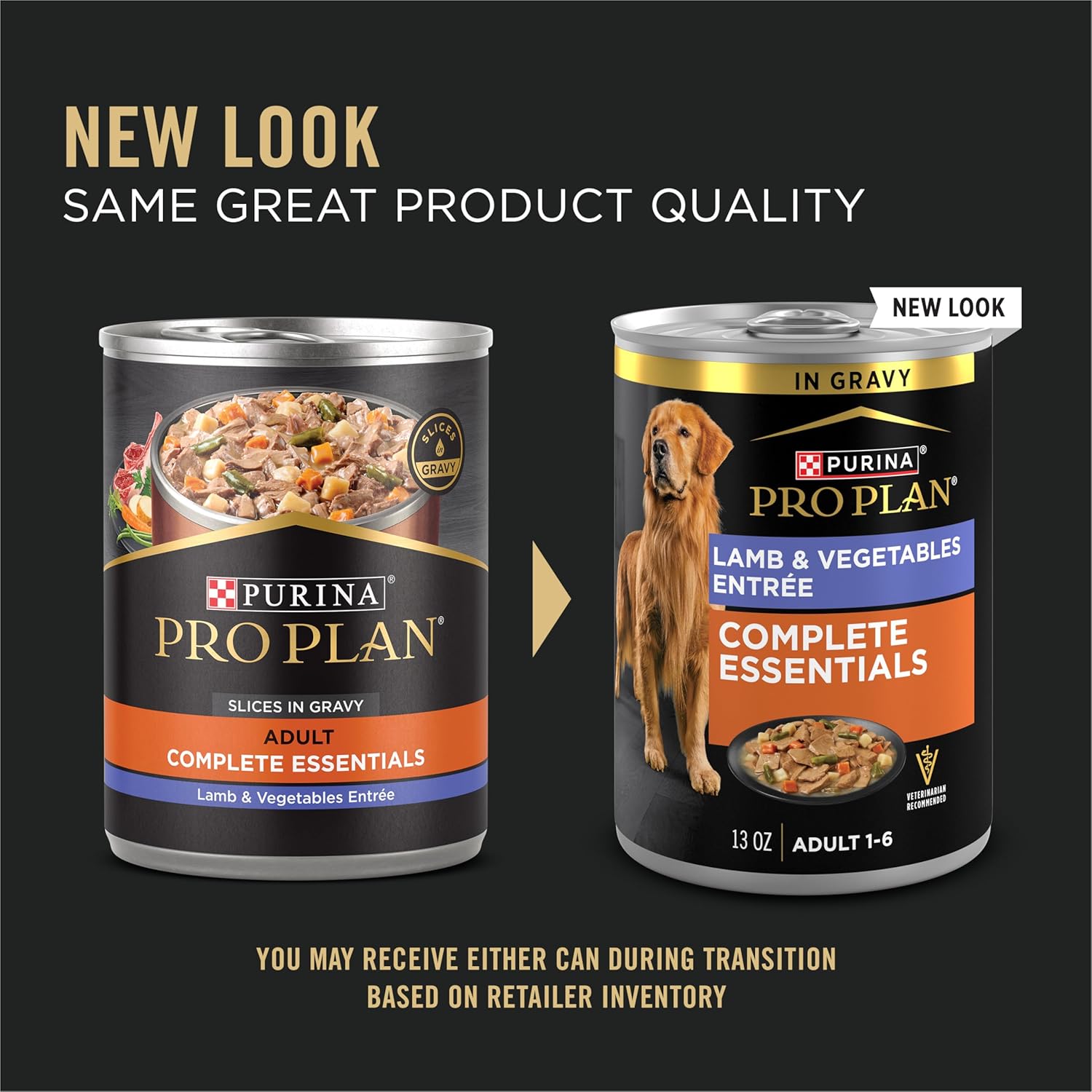 Purina Pro Plan Complete Essentials Lamb and Vegetables Entree in Wet Dog Food Gravy - (Pack of 12) 13 oz. Cans1