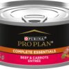 Purina Pro Plan Grain Free Wet Cat Food Pate, COMPLETE ESSENTIALS Beef & Carrots Entree Classic - (Pack of 24) 5.5 oz. Cans