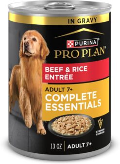 Purina Pro Plan High Protein Senior Wet Dog Food, Beef and Rice Entree - (Pack of 12) 13 Oz. Cans