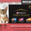 Purina Pro Plan Sensitive Skin and Stomach Wet Cat Food Variety Pack, Sensitive Skin and Stomach Entrees - (Pack of 24) 3 oz. Cans