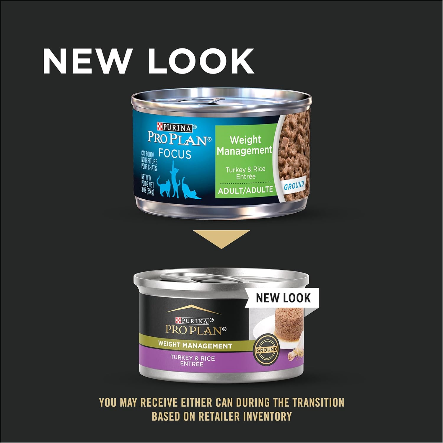 Purina Pro Plan Weight Control Pate Wet Cat Food, SPECIALIZED Weight Management Turkey & Rice Entree - (Pack of 24) 3 oz. Pull-Top Cans1