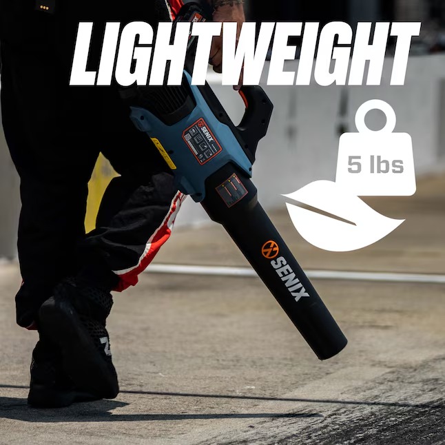 SENIX BLAX2-M 20-volt Max 350-CFM 80-MPH Battery Handheld Leaf Blower 4 Ah (Battery and Charger Included)5_11zon (1)