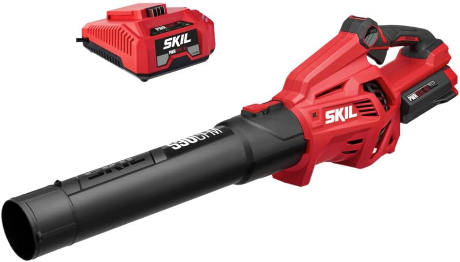 SKIL PWR CORE 40 Brushless 40V 530 CFM Cordless Leaf Blower Kit, Variable Speed with Power Boost, Includes 2.5Ah Battery and Auto PWR Jump Charger- BL4713C-111 SKIL PWR CORE 40 Brushless 40V 530 CFM Cordless Leaf Blower Kit, Variable Speed with Power Boost, Includes 2.5Ah Battery and Auto PWR Jump Charger- BL4713C-11