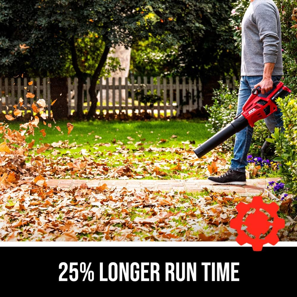 SKIL PWR CORE 40 Brushless 40V 530 CFM Cordless Leaf Blower Kit, Variable Speed with Power Boost, Includes 2.5Ah Battery and Auto PWR Jump Charger- BL4713C-115