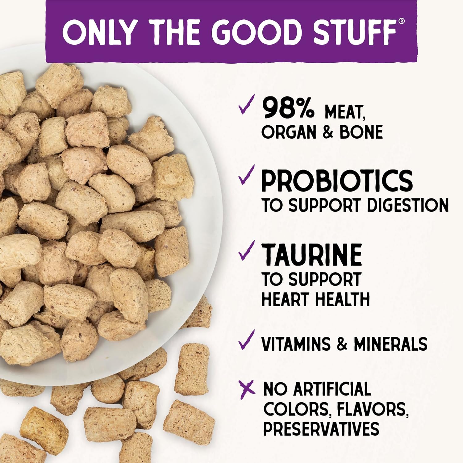 Stella & Chewy's Freeze-Dried Raw Cat Dinner Morsels – Grain Free, Protein Rich Cat & Kitten Food – Duck Duck Goose Recipe – 18 oz Bag3