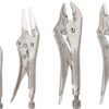 TEKTON Locking Pliers Set, 4-Piece (Straight Jaw, Curved Jaw, Long Nose) | PLK99902