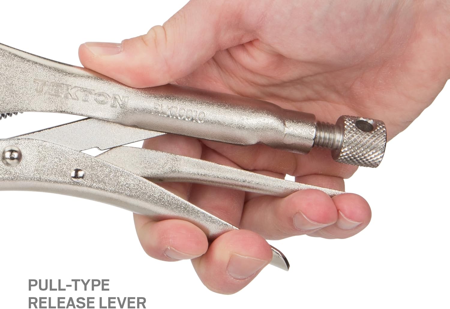 TEKTON Locking Pliers Set, 4-Piece (Straight Jaw, Curved Jaw, Long Nose) PLK9990212